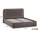 Кровати Трия Тиффани Тип 1 c ПМ и заглушиной 160x200 (микровелюр Jercy Stone)