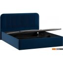 Кровати Трия Тиффани Тип 1 c ПМ и заглушиной 160x200 (микровелюр Wellmart Blue)