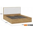Кровати Трия Хилтон универсальная тип 1 с ПМ 160x200 (дуб крафт золотой/белый)