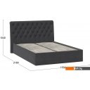 Кровати Трия Скарлет универсальная тип 1 140x200 (велюр графит)