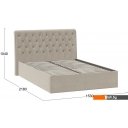 Кровати Трия Скарлет универсальная тип 1 140x200 (велюр мокко светлый)