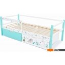 Кровати Бельмарко Svogen 1355 160x70 (мятный/белый, динозаврики)