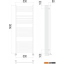Полотенцесушители TERMINUS Грета П18 500x1400 (хром)