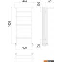 Полотенцесушители TERMINUS Контур П9 400x1000 с полкой (хром)