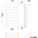 Полотенцесушители TERMINUS Контур П9 500x1000 с полкой (хром)