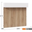 Полки, стеллажи, системы хранения Трия Порто СМ-393.21.023-24 (белый жемчуг/яблоня беллуно/белый софт)