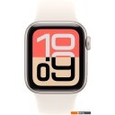 Умные часы и браслеты Apple Watch SE 3 40 мм (алюминиевый корпус, звездный свет/звездный свет, спортивный силиконовый ремешок S/M)