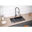 Кухонные мойки Paulmark Next 69/2S Uni PM226944-GMR (черный/вороненая сталь)