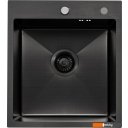 Кухонные мойки Basic CL DS Decor 45x50 (черный, коландер, дозатор)