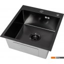 Кухонные мойки Basic CL DS Decor 45x50 (черный, коландер, дозатор)