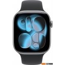 Умные часы и браслеты Apple Watch Series 11 46 мм (алюминиевый корпус, космический серый/черный, спортивный силиконовый ремешок M/L)