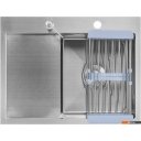 Кухонные мойки Saniteco 6550-R + Spike F9S07011 (сатин, с сифоном, дозатором и коландером)