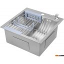 Кухонные мойки Saniteco 4848 + Spike F9S07000 (хром, с сифоном, дозатором и коландером)