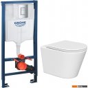 Унитазы Lauter Longer 2110822 + GROHE Rapid SL 38772001 с кнопкой (прямоугольная, хром)