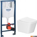 Унитазы Lauter Square 214903 + GROHE Rapid SL 38772001 (прямоугольная, хром)