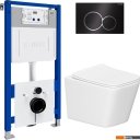 Унитазы Lauter Square 214903 с кнопкой 219704E (круглая, черный)