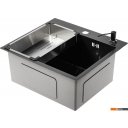 Кухонные мойки Saniteco 5045 PVD (с сифоном, дозатором и коландером)