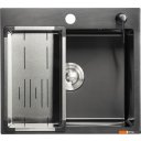 Кухонные мойки Saniteco 5045 PVD (с сифоном, дозатором и коландером)