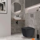 Унитазы Lauter Magdeburg с жестким сиденьем Soft Close 21103EC (черный матовый, скрытое крепление)