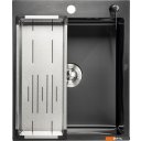 Кухонные мойки Saniteco 5060 PVD (с сифоном, дозатором и коландером)