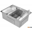 Кухонные мойки Saniteco 6045 + Spike F9S07011 (сатин, с сифоном, дозатором и коландером)