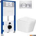 Унитазы Lauter Square 214903 с кнопкой 219703E (круглая, сатин)