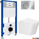 Унитазы Lauter Square 214903 с кнопкой 219701E (круглая, хром)