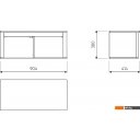 Полки, стеллажи, системы хранения Mio Tesoro Сага навесная 2 секции (белый/ясень)