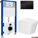 Унитазы Lauter Square 214903 с кнопкой 219704F (квадратная, черный)