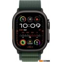 Умные часы и браслеты Apple Watch Ultra 2 LTE 49 мм (титановый корпус, черный/темно-зеленый, ремешок из полиэстера S)
