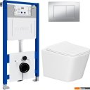 Унитазы Lauter Square 214903 с кнопкой 219703J (прямоугольная, сатин)