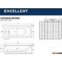 Ванны Excellent Oceana Mono 170x70 (с ножками)
