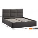 Кровати Трия Стелла Тип 1 160x200 (велюр Графит)