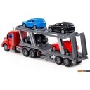 Игрушечный транспорт Полесье Профи Тягач с полуприцепом-автовозом 83972