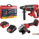 Наборы электроинструментов Wortex 1329852 (перфоратор, болгарка, 1 АКБ, кейс)