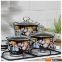 Кастрюли КМЗ Адель 5 1 Элит (3шт, коричневый)