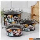 Кастрюли КМЗ Адель 5 1 Элит (3шт, коричневый)