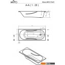 Ванны Cersanit Mito Red 170x70 с ножками со смесителем Brasko (с сифоном Prime черным)