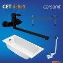 Ванны Cersanit Virgo 170x75 с ножками со смесителем Brasko (с сифоном Prime черным)