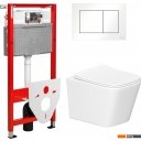Унитазы Lauter Square 214903 + TECE Kit 9400413 с кнопкой (белый)