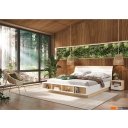 Кровати Стендмебель Санса КР-03 180x200 (дуб сонома/белый)