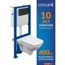 Унитазы Cersanit Carina New Clean On с инстал. Link Pro (с кнопкой Estetica 64112 черный/хром)
