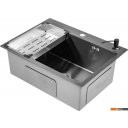 Кухонные мойки Saniteco 6045 Nano + Spike F9S07011 (сатин, с сифоном, дозатором и коландером)