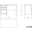 Письменные и компьютерные столы Mio Tesoro Сага 120x56 2.08.06.160.16 (темно-бирюзовый/ясень)