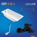 Ванны Cersanit Virgo 170x75 с ножками со смесителем Brasko Black однорычаж. (с сифоном Prime)