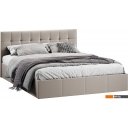 Кровати Трия Эмма с ПМ 160x200 (велюр Confetti Smoke)