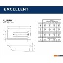 Ванны Excellent Aurum 150x70 (с ножками)