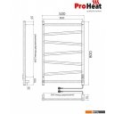 Полотенцесушители ProHeat Quadro Diago 50х80 (терморегулятор, таймер, черный муар)