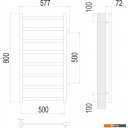 Полотенцесушители TERMINUS Аврора П8 500x800 (оружейная сталь, с боковым подключением 500)