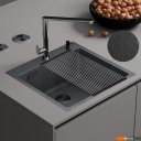 Кухонные мойки Roxen Snake 560220-45-BS PVD графит/текстурная поверхность (с ролл-матом и дозатором)